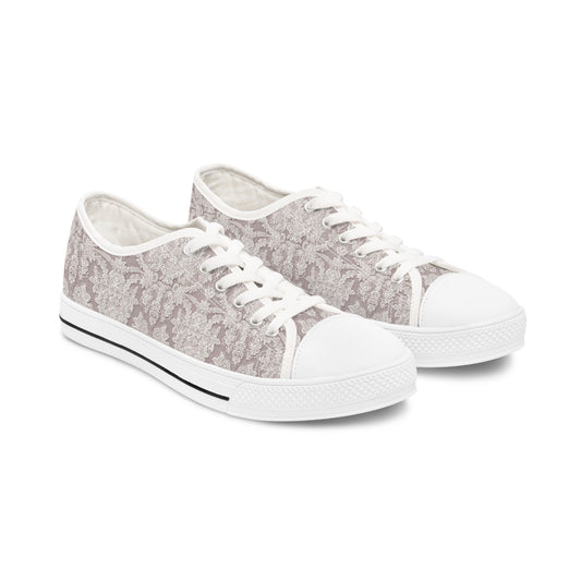 Elegant Lace Illusion Low Top Canvas Shoes, Bridal Comfort Sneakers