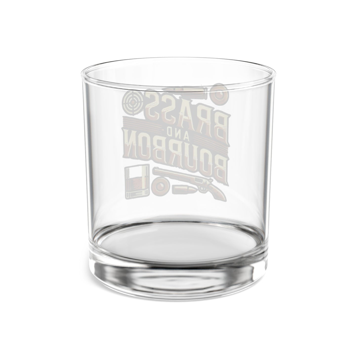 Brass & Bourbon Rocks Glass 10oz, Clear Tempered Glass , Pro 2A and Bourbon Enthusiasts