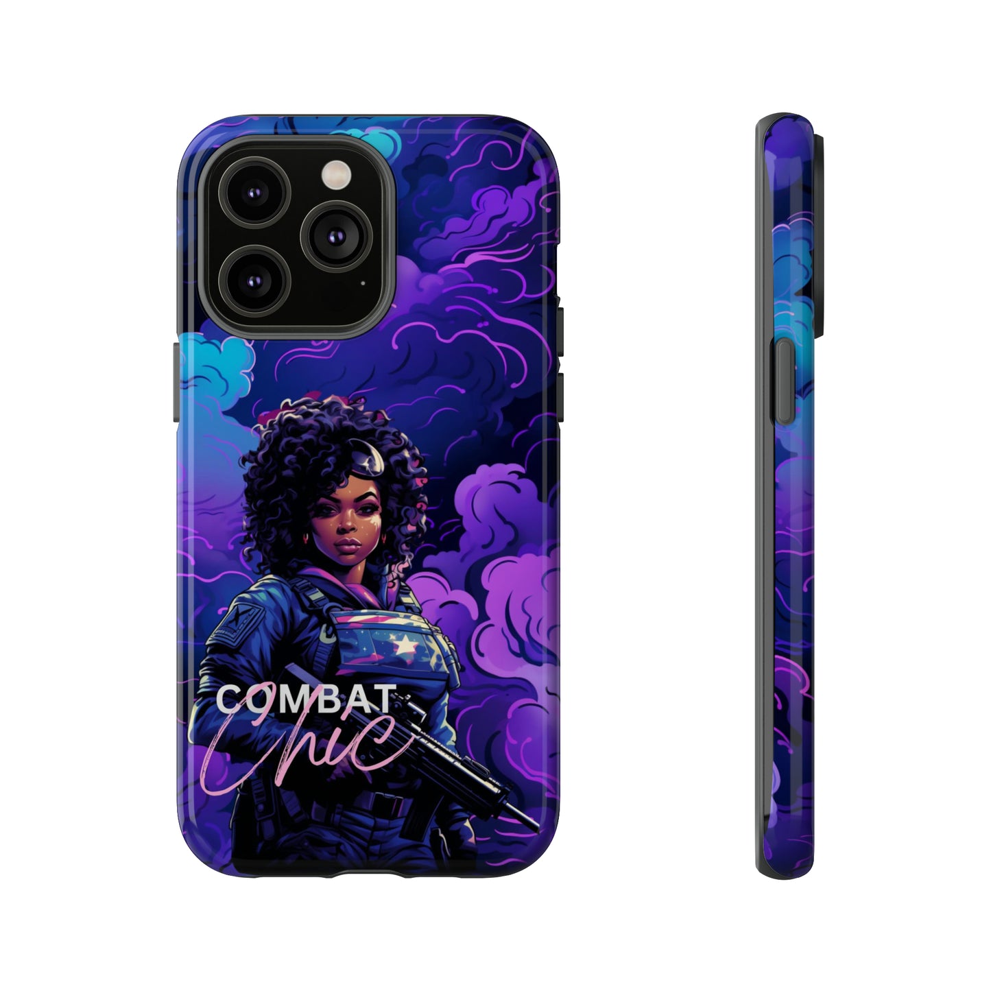 Black Woman Protector Combat Chic Tough Phone Case