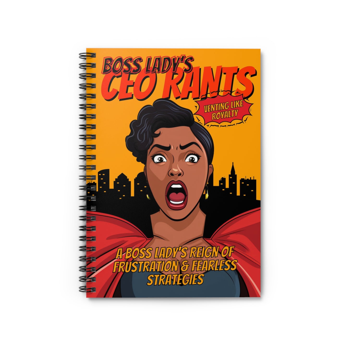 Black Boss Lady CEO Superhero Rants Notebook, Black Woman Superhero Boss Notebook