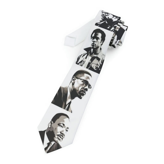 Black History Civil Rights Icon Tie, Martin, Robert, Huey, MalcolmPrint Mens Tie