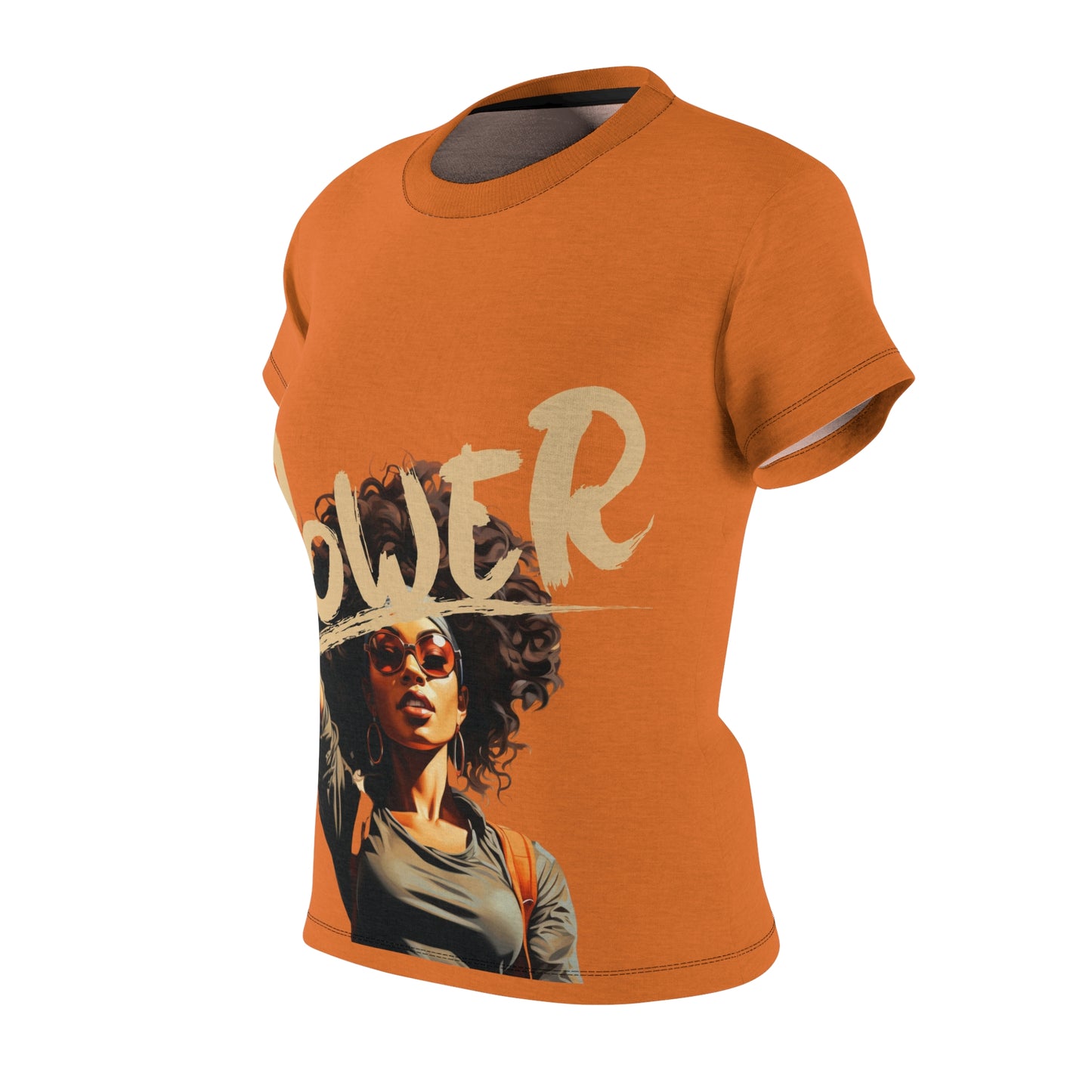 Women's Black Power Orange Tee,Black Empowerment Orange T-Shirt