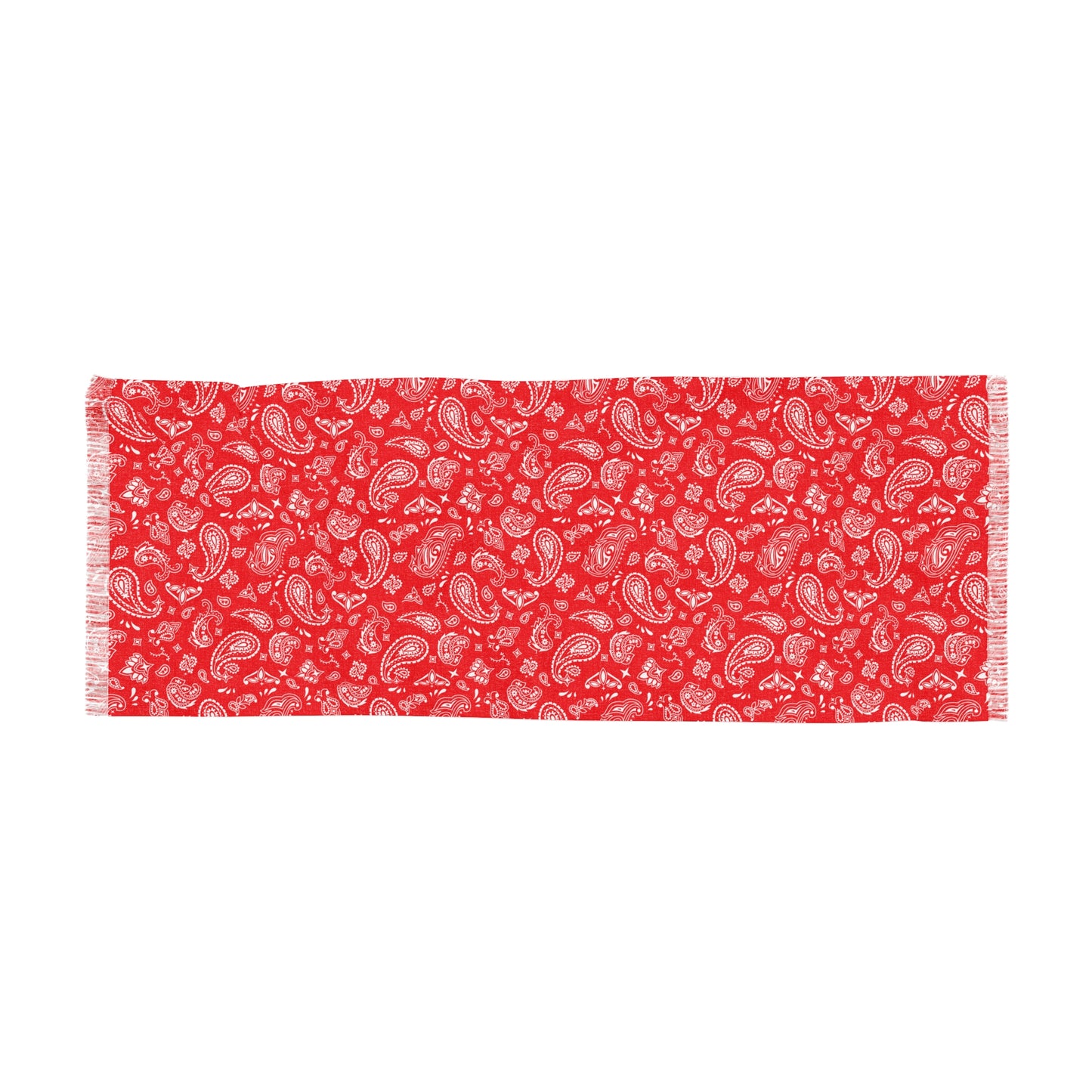 Red Paisley Print Light Weight Scarf, Red Bandana Print Women's Head Wrap