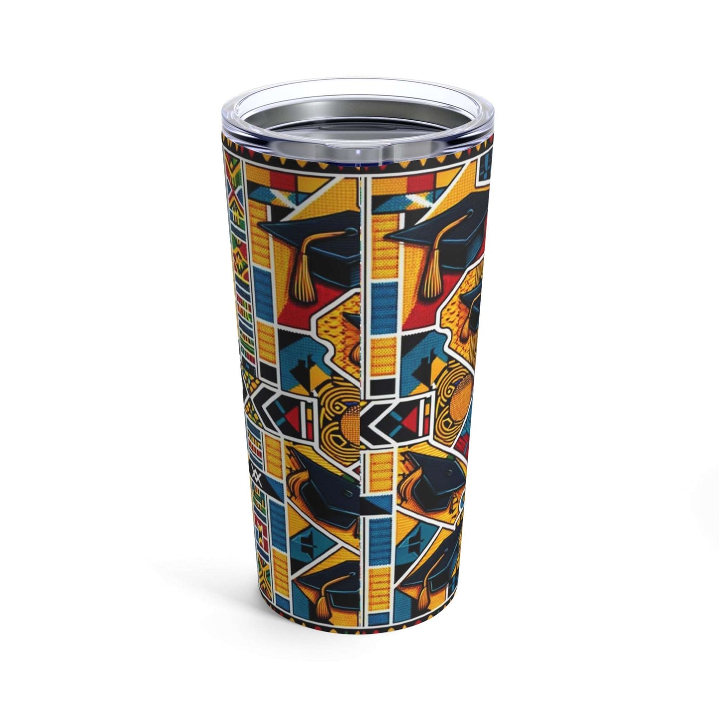 African Kente Cloth Print Class of 2024 20 Oz Tumbler, Tribal Print Senior Graduation Gift