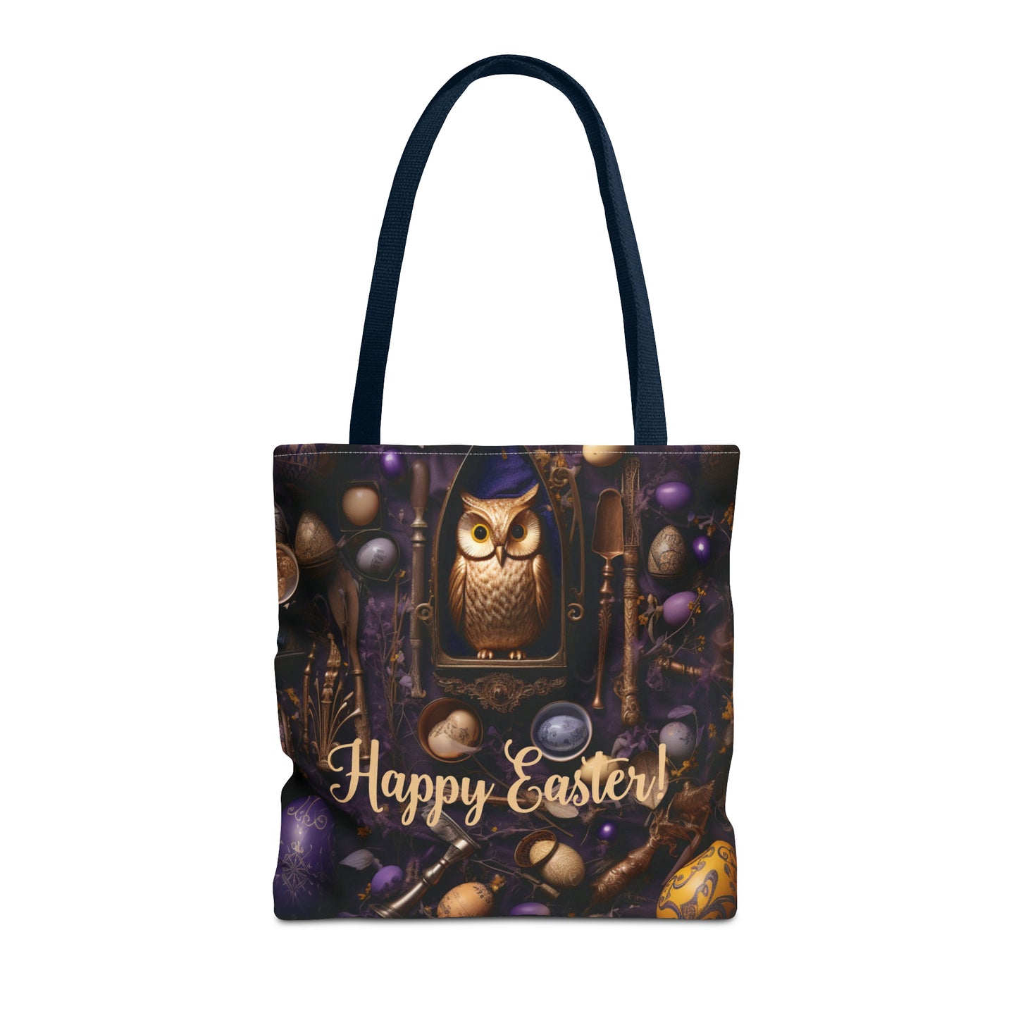 Enchanted Owl Easter Tote Bag - Durable Spun Polyester with Vintage Charm