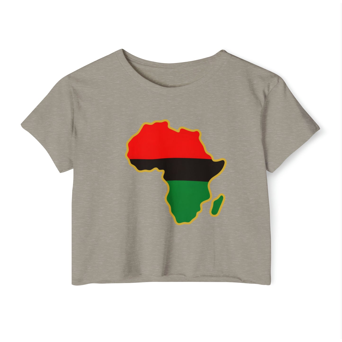 Red Black and Green Africa Icon Women's Crop Top, Pan African Halter Top, Garvey Africa Icon Women's Shirt