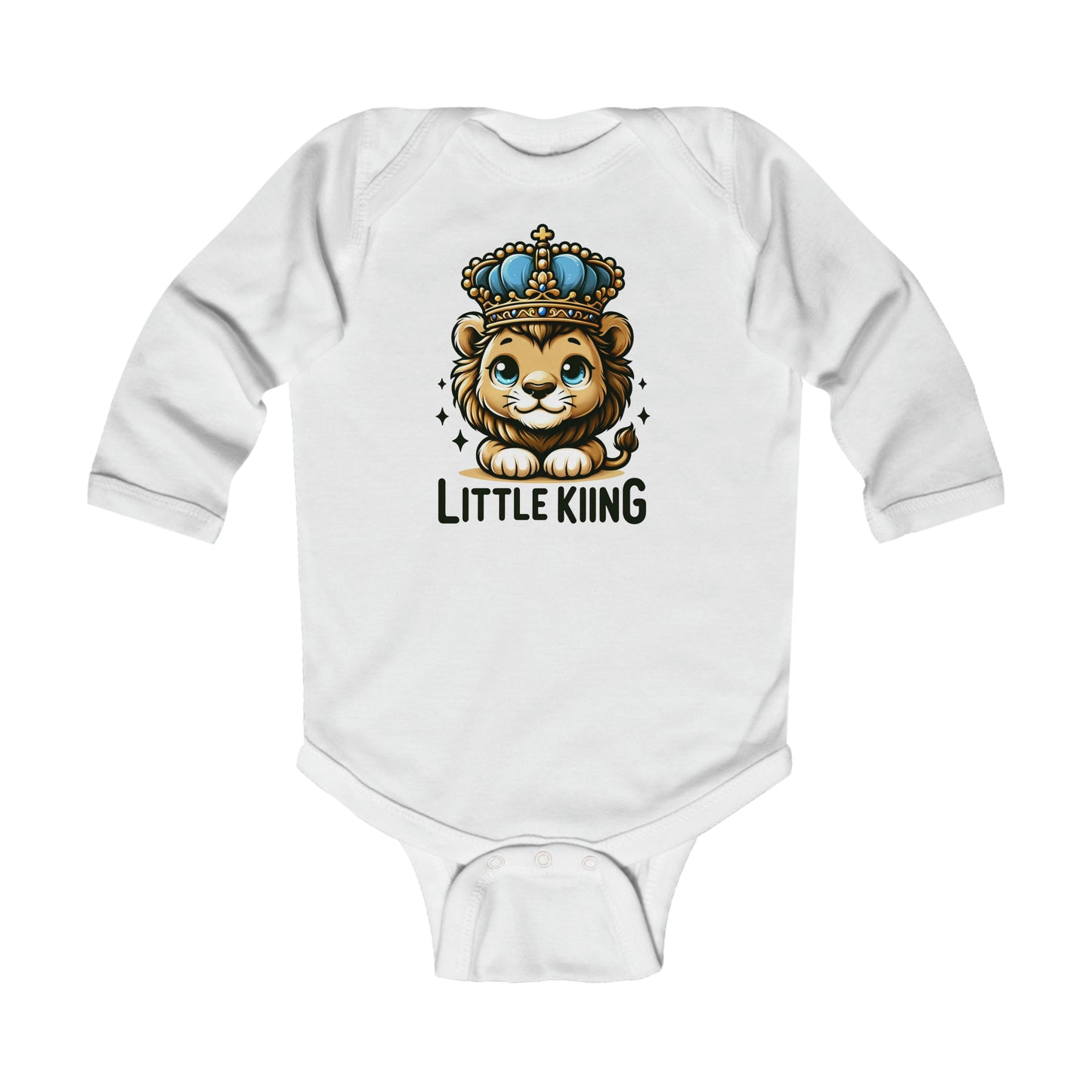 Little King Infant Long Sleeve Bodysuit, Baby Boy Long Sleeve Onesie