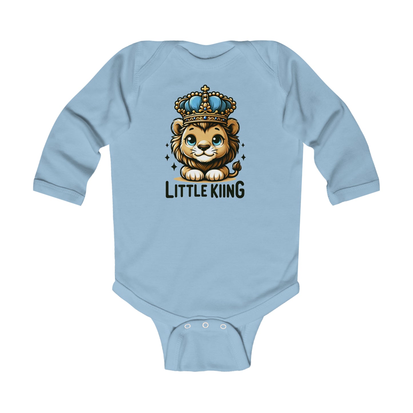 Little King Infant Long Sleeve Bodysuit, Baby Boy Long Sleeve Onesie