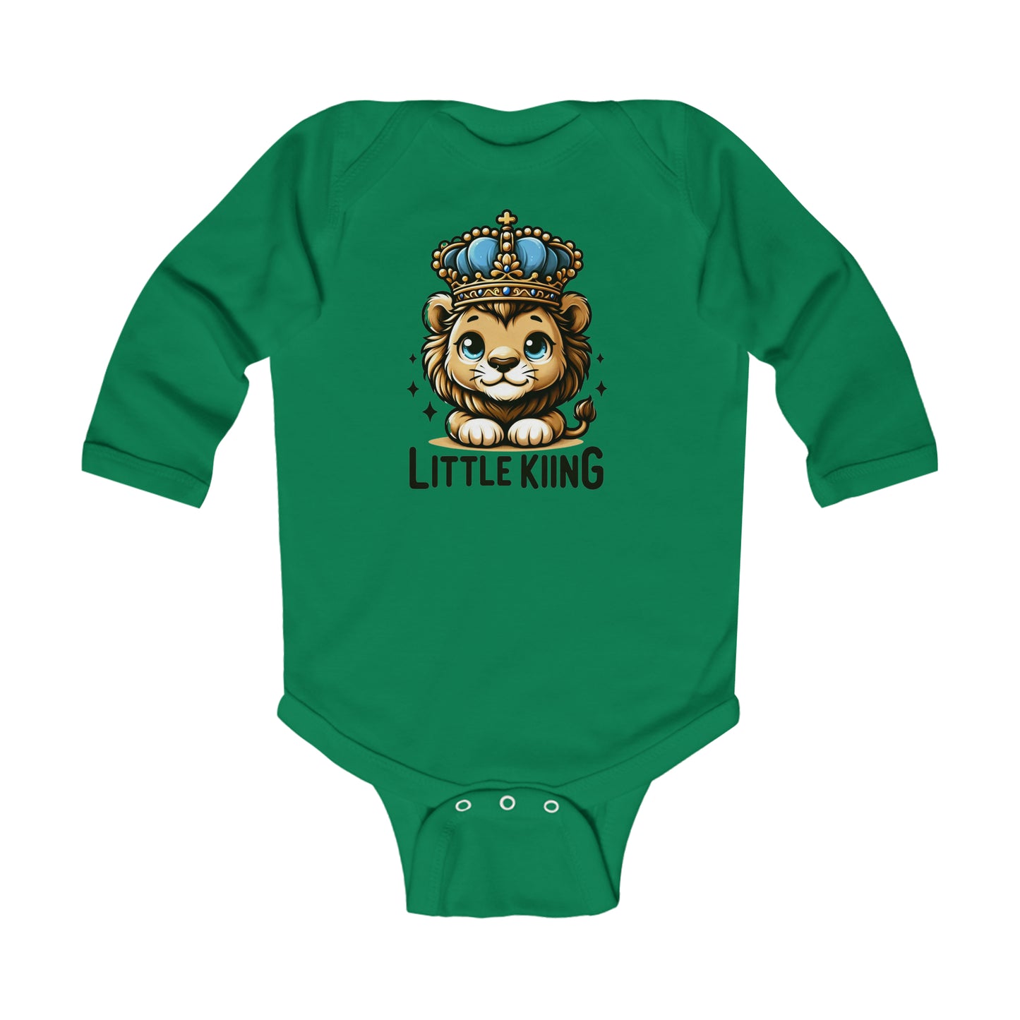 Little King Infant Long Sleeve Bodysuit, Baby Boy Long Sleeve Onesie