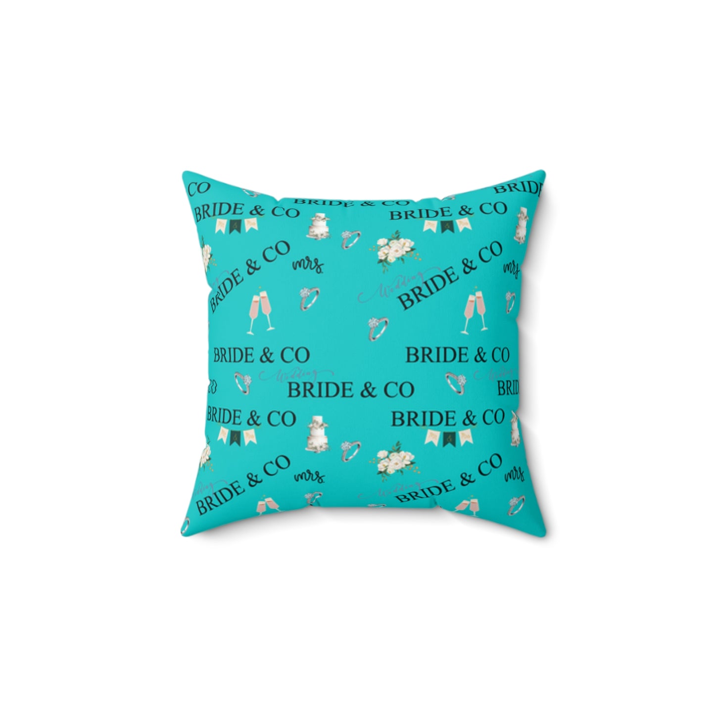 Tiffany Robins Egg Blue Square Throw Pillow, Matching Bridal Shower Tiffany Blue Home Decor