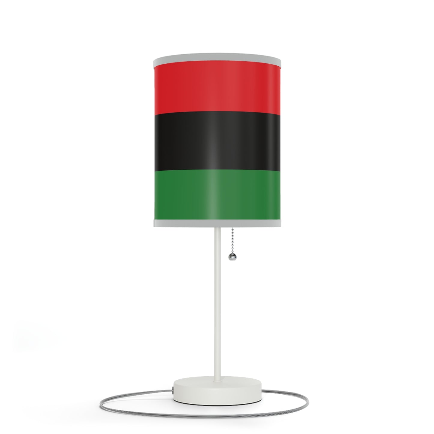 Red Black and Green Pan African Flag Lamp on a Stand, US|CA plug