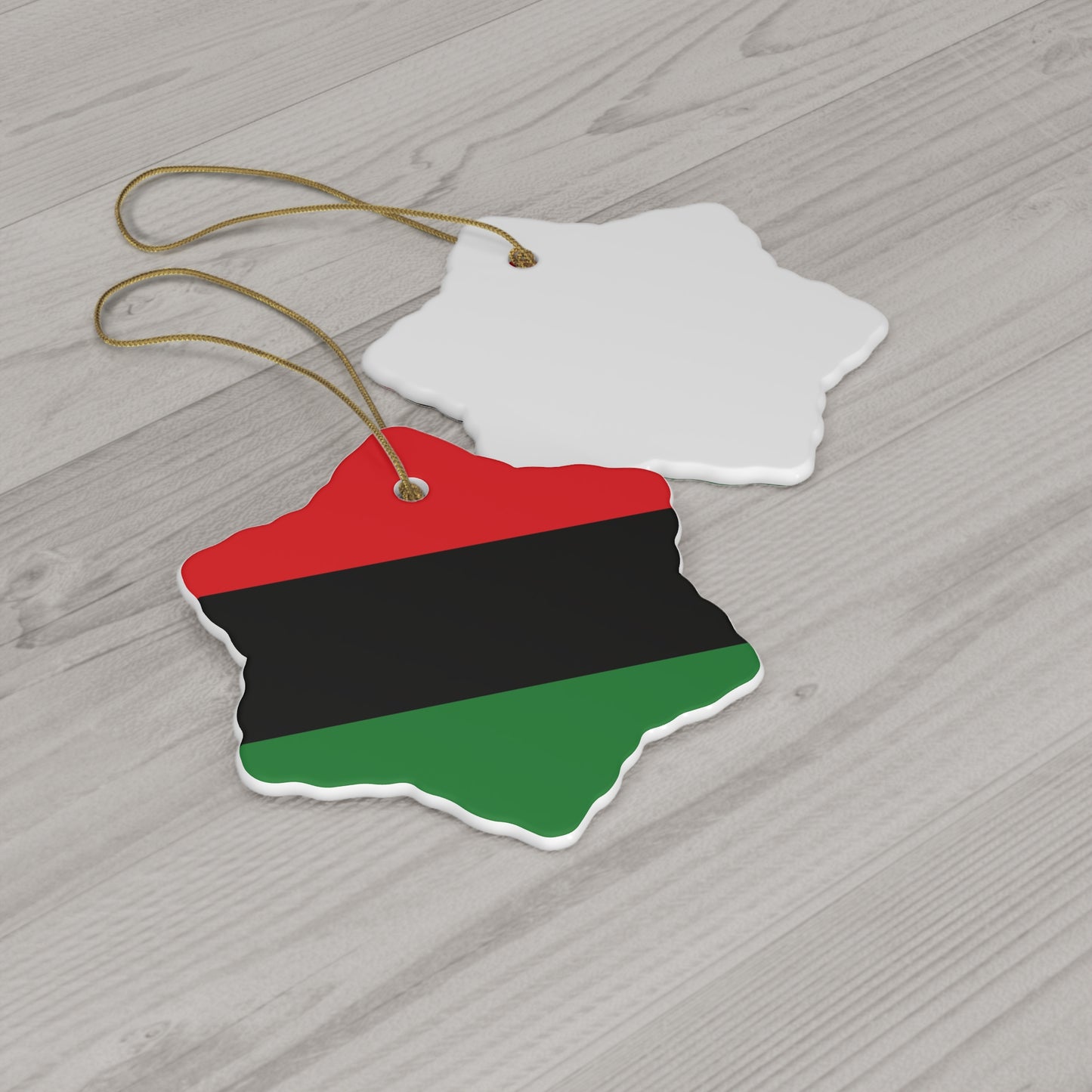 Red Black & Green Pan African Garvey Holiday Ornament - Ships Free