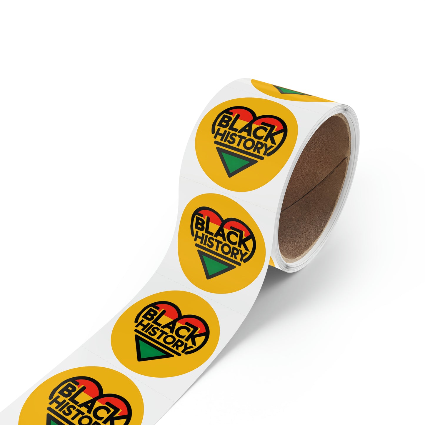 Black History Month Round Sticker Label Rolls, Bulk Black History Themed Stickers