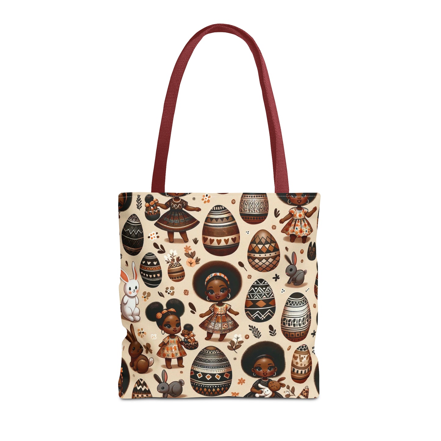 Black Girl Easter Bunny Tote Bags, Easter Bunny Tote, Bunny African Motif Totes