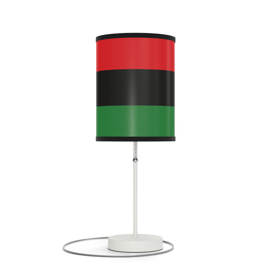 Red Black and Green Pan African Flag Lamp on a Stand, US|CA plug