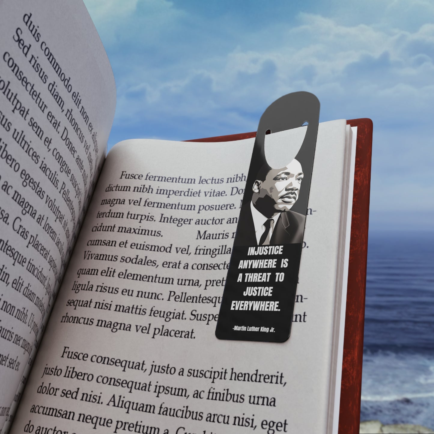 Martin Luther King Jr. Injustice Quote Metal Bookmark - Social Justice Accessory