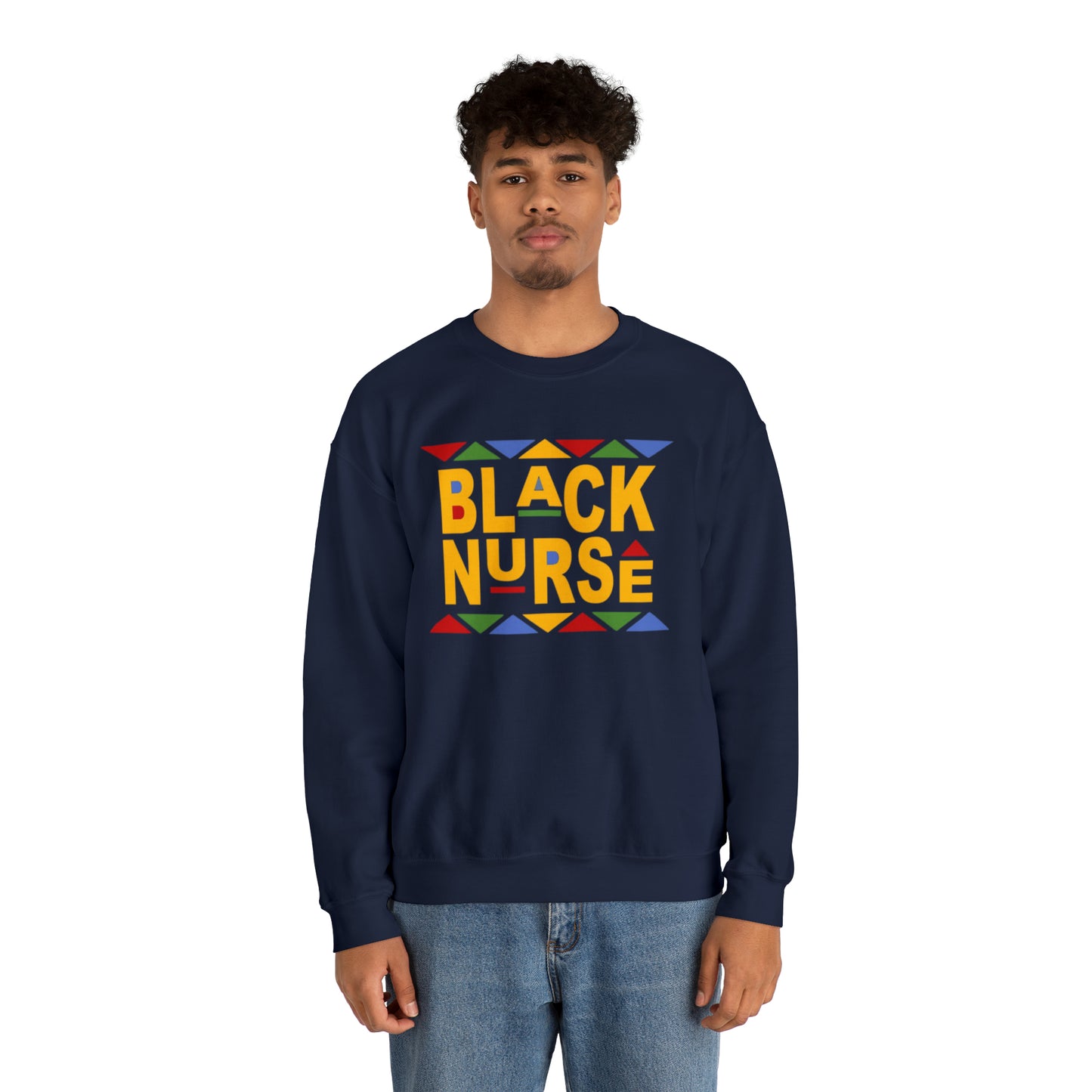 Black Nurse Unisex Crewneck Sweatshirt, Black Medical Professionals Sweater