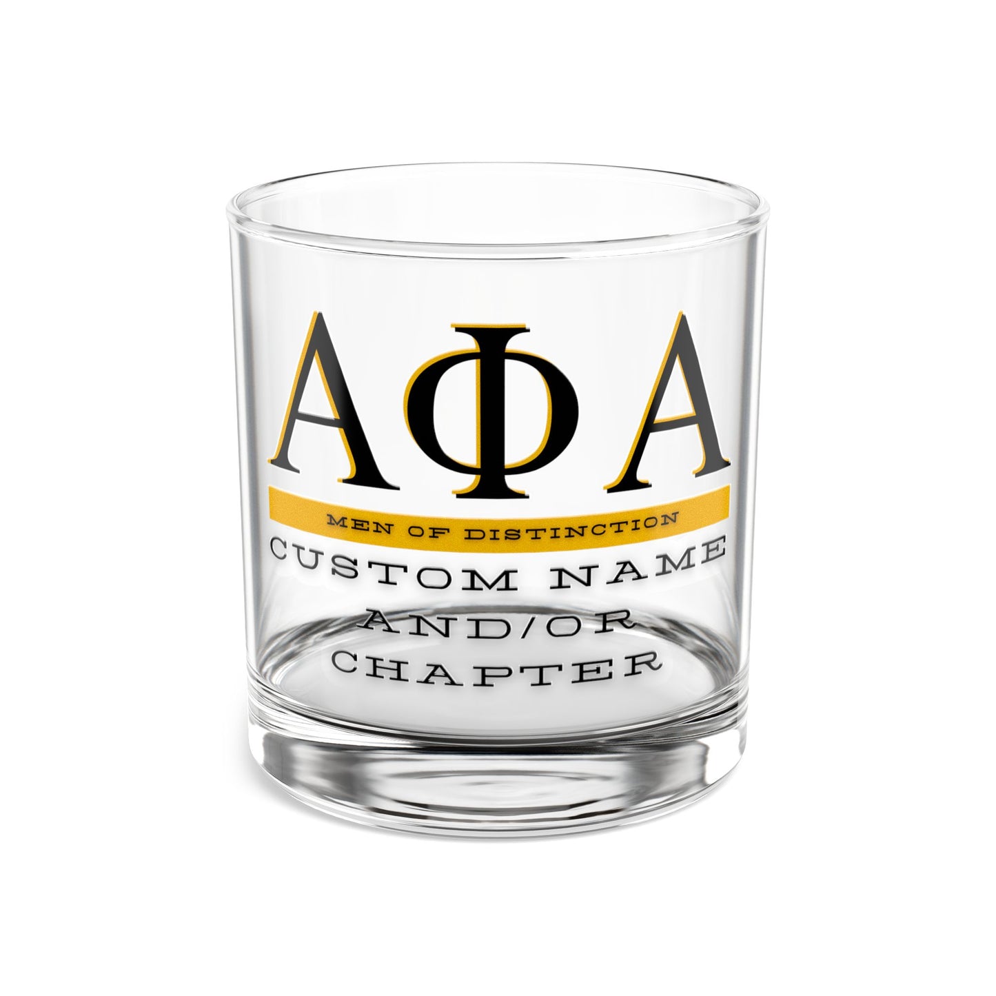 Custom Alpha Phi Alpha Whiskey Glasses - Personalized Fraternity Gift