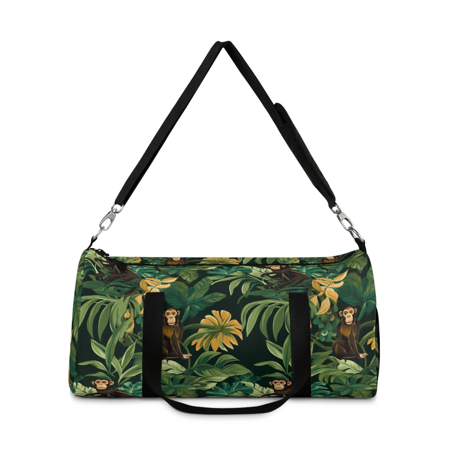 Jungle Safari Duffle Bag, Exotic Animals, Green Leaves, Monkey's Children's Overnight Bag