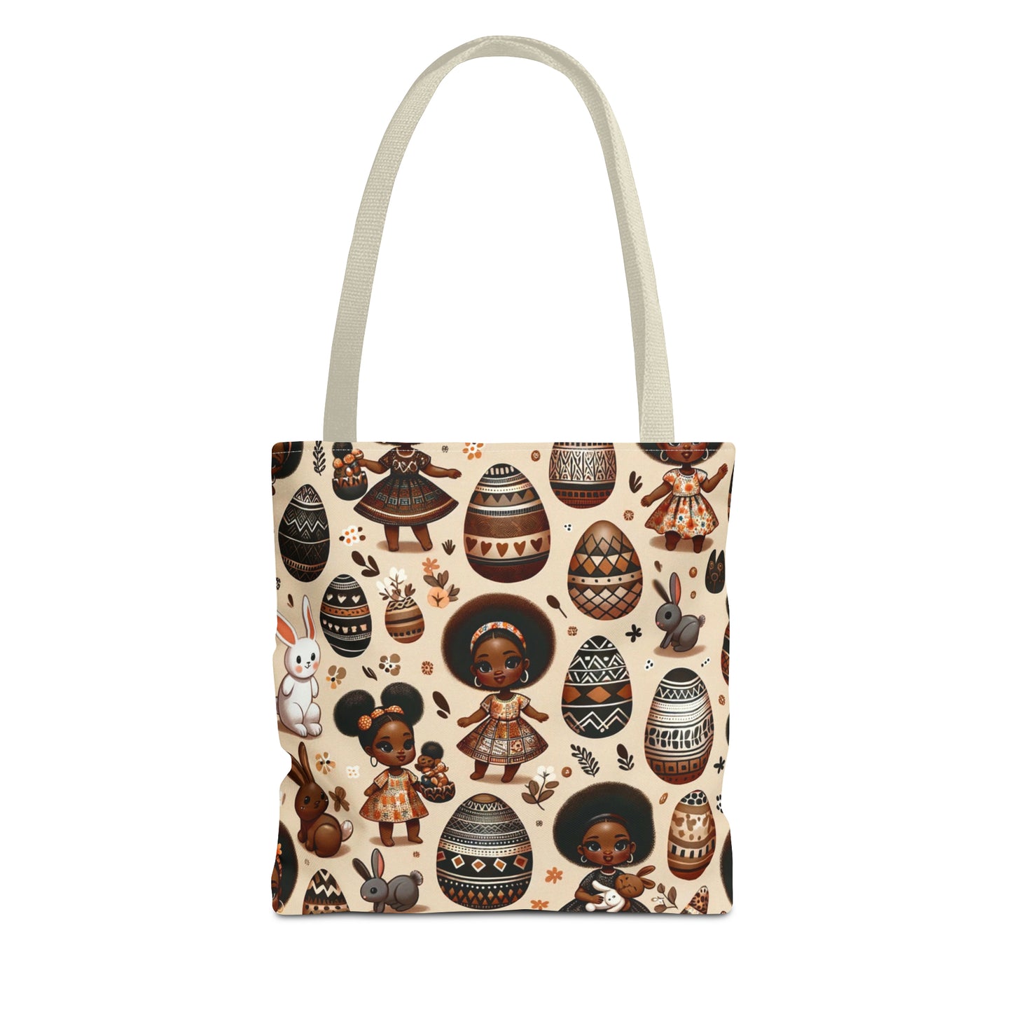 Black Girl Easter Bunny Tote Bags, Easter Bunny Tote, Bunny African Motif Totes