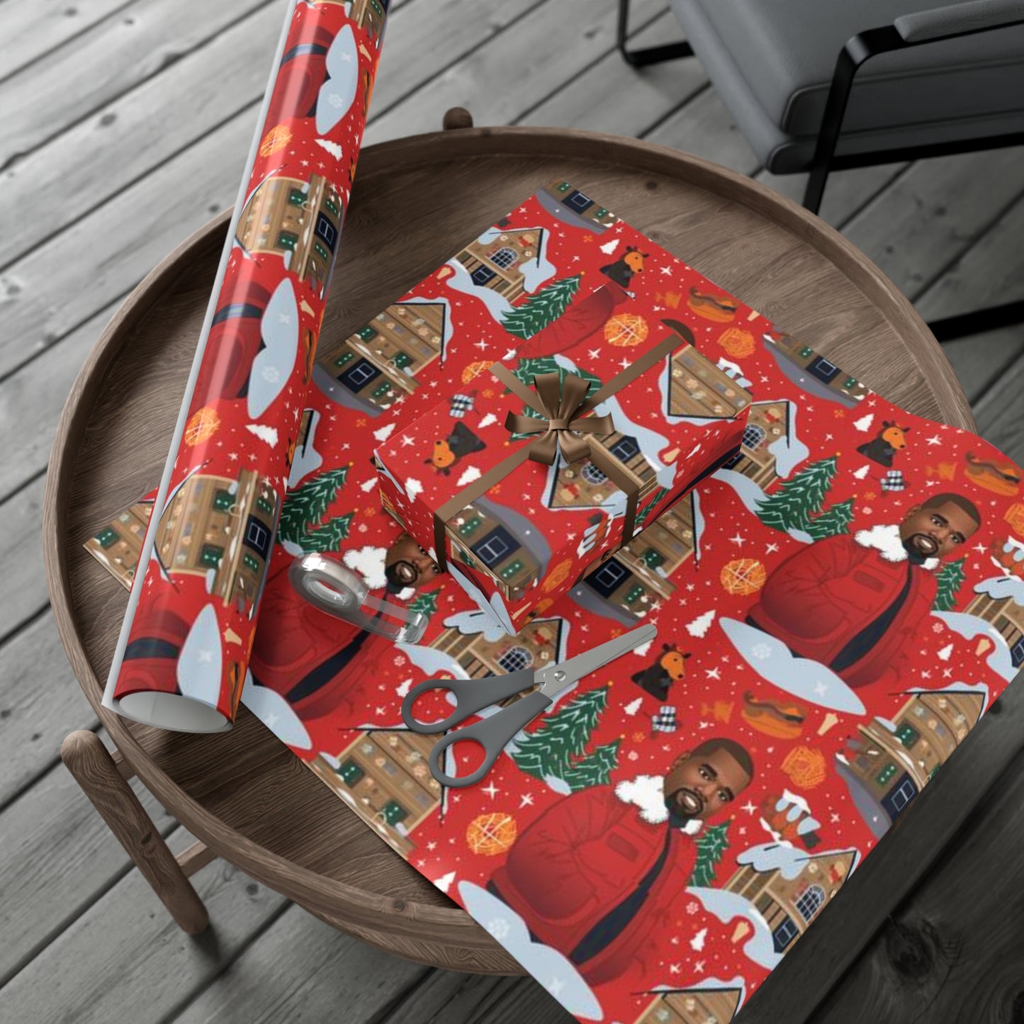 Christmas Kanye West Cartoon Wrapping Paper