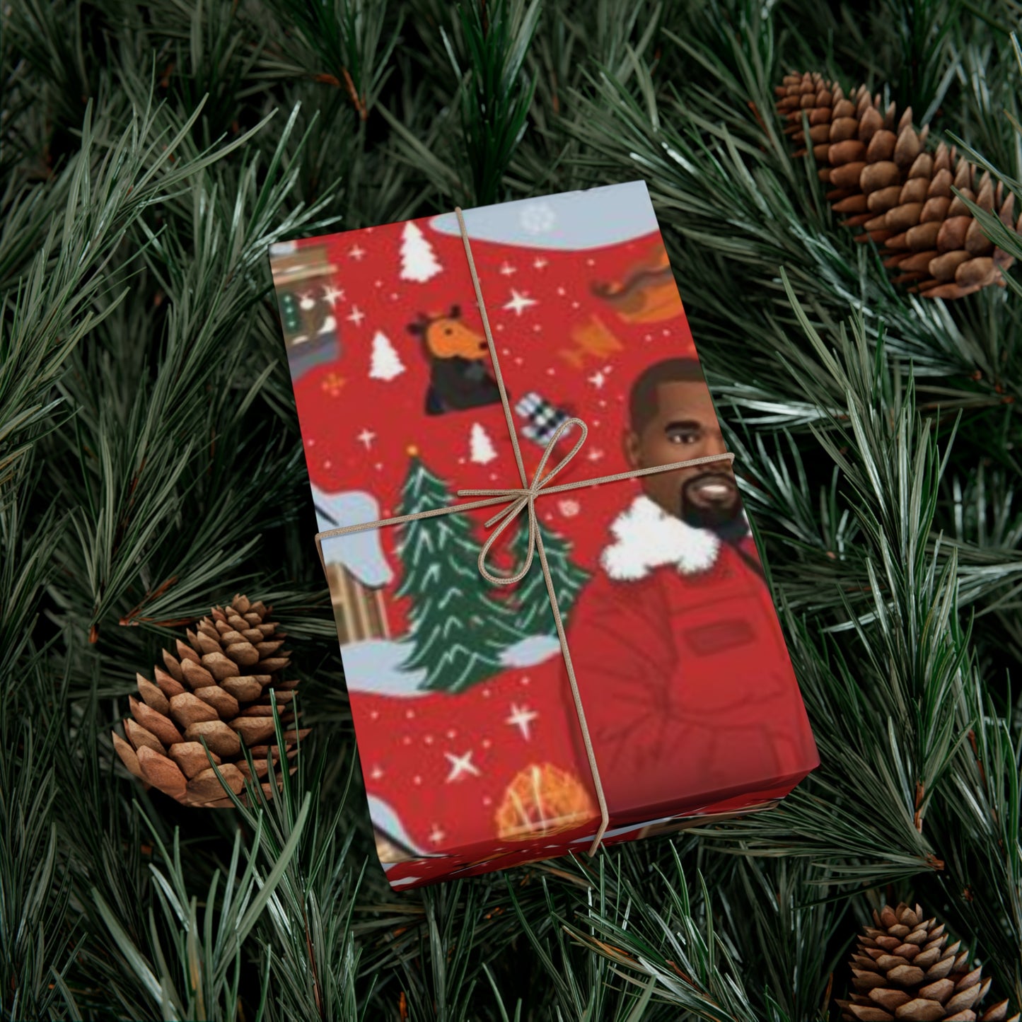 Christmas Kanye West Cartoon Wrapping Paper