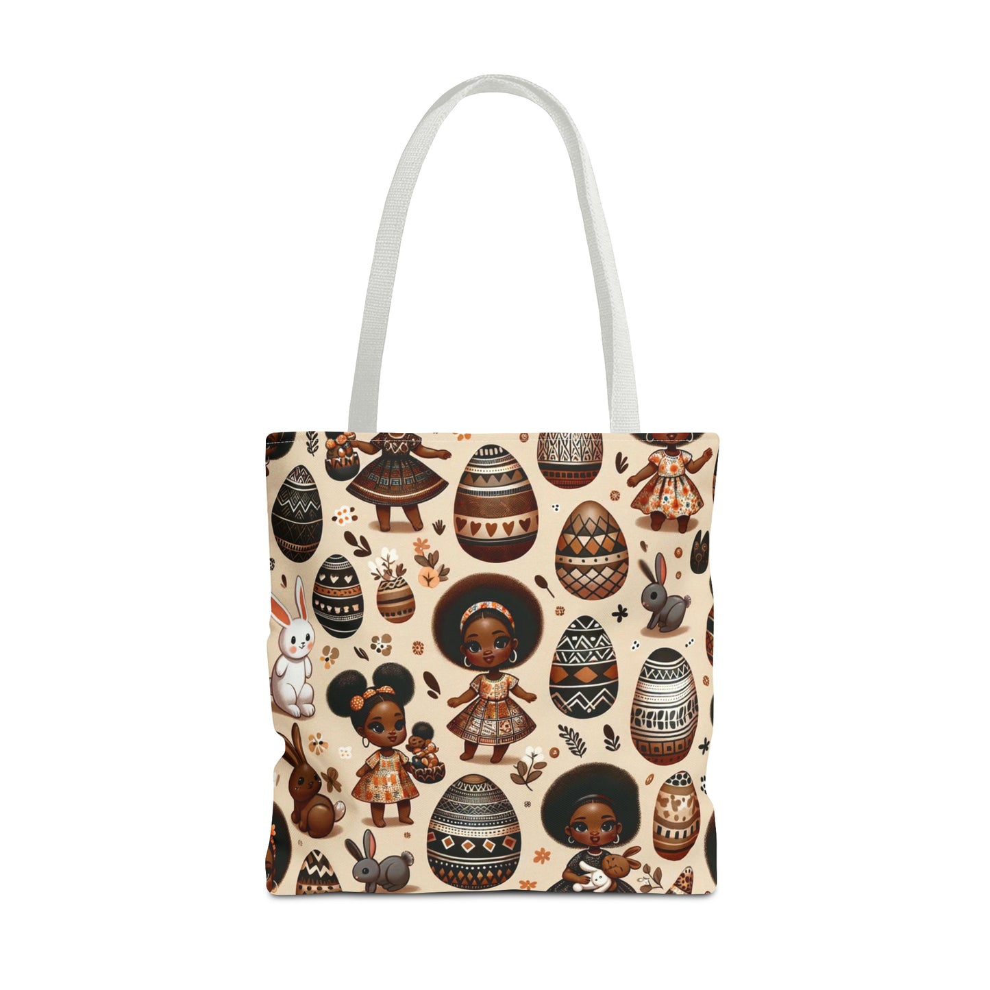 Black Girl Easter Bunny Tote Bags, Easter Bunny Tote, Bunny African Motif Totes