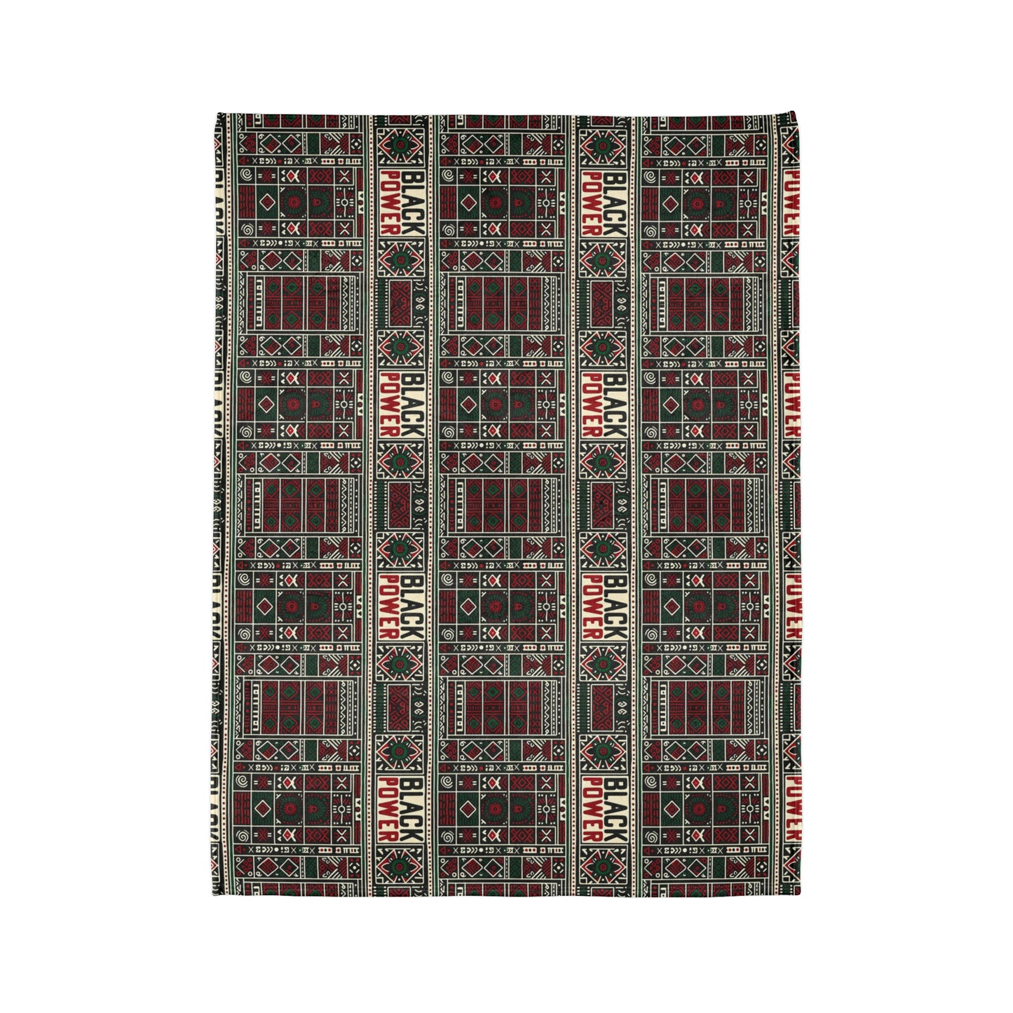 Red Black and Green Black Power Throw Cover, ProBlack African MudCloth Print Home Decor