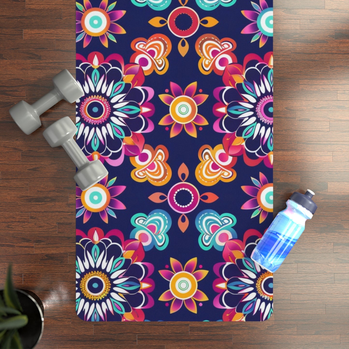 Vibrant Tibetan Mandala Yoga Mat - Non-Slip, Colorful Meditation and Exercise Mat