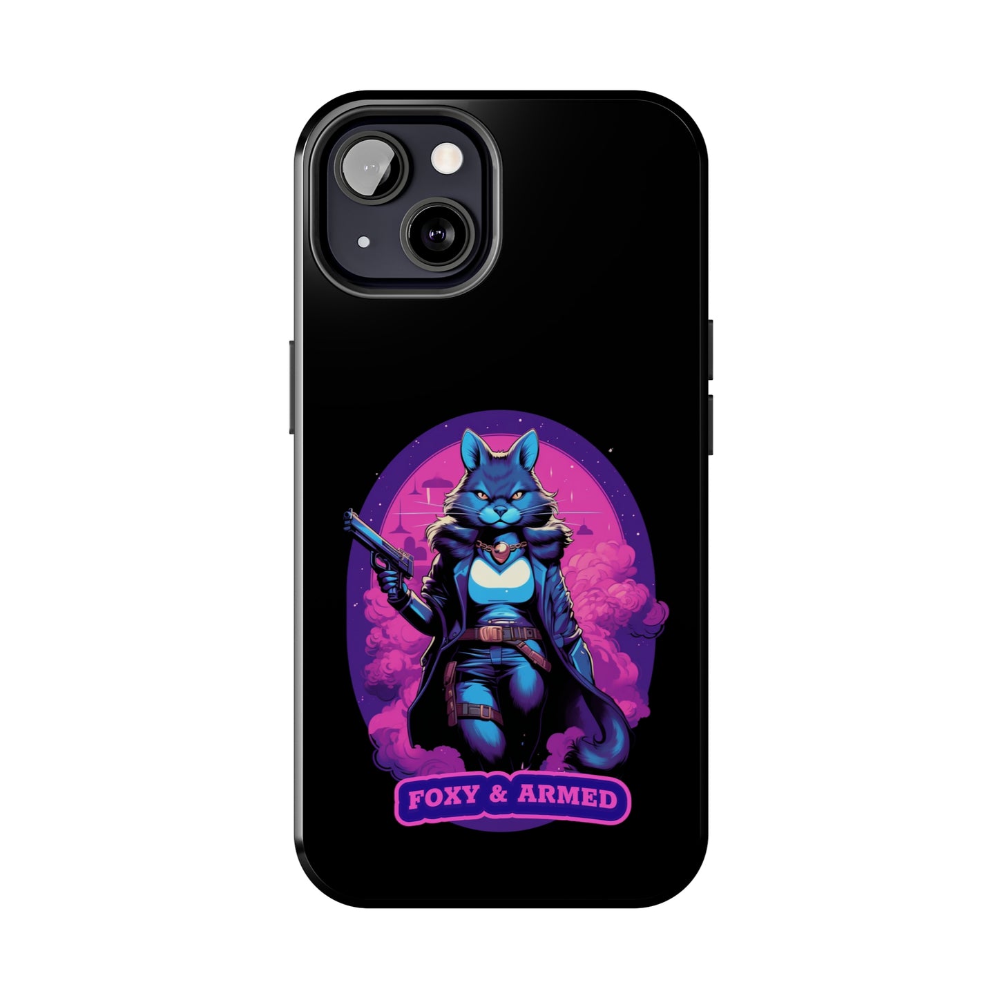 Foxy & Armed Tactical Lady Fox iPhone Case, Impact Resistant Pew Pew Lover's Phone Case