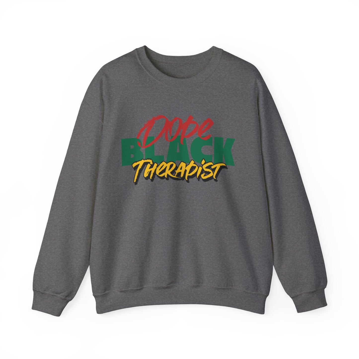 Dope Black Therapist Unisex Crewneck Sweater, Black Mental Health Professional Fashion,  Black Medical Professional