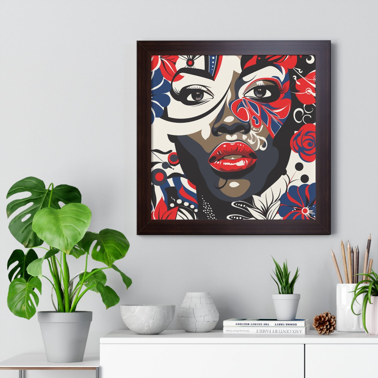 Empowered Black Woman Portrait,  Afrocentric Decorative Wall Art