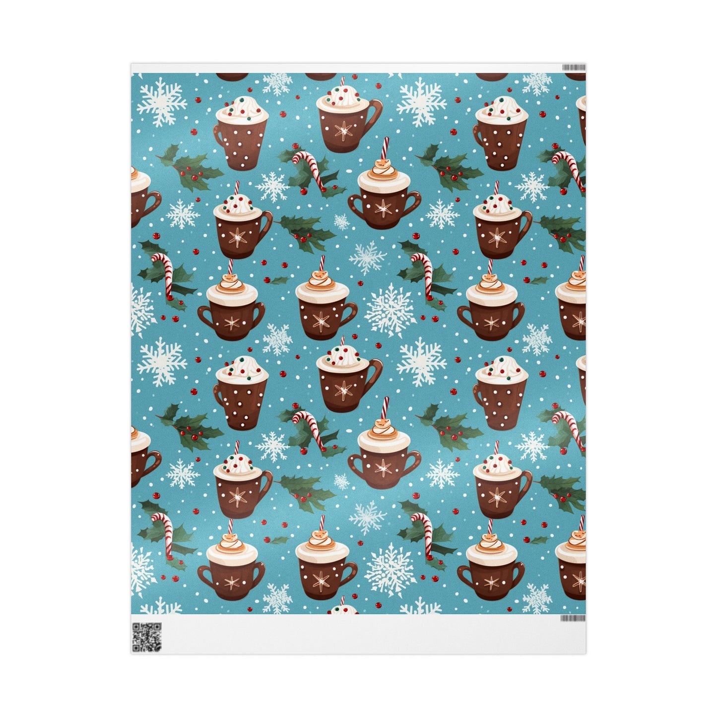 Coffee Latte Lover Christmas Wrapping Paper - Caffeine-themed Gift Wrap, Seasonal Coffee Decor, Barista Gift Wrap