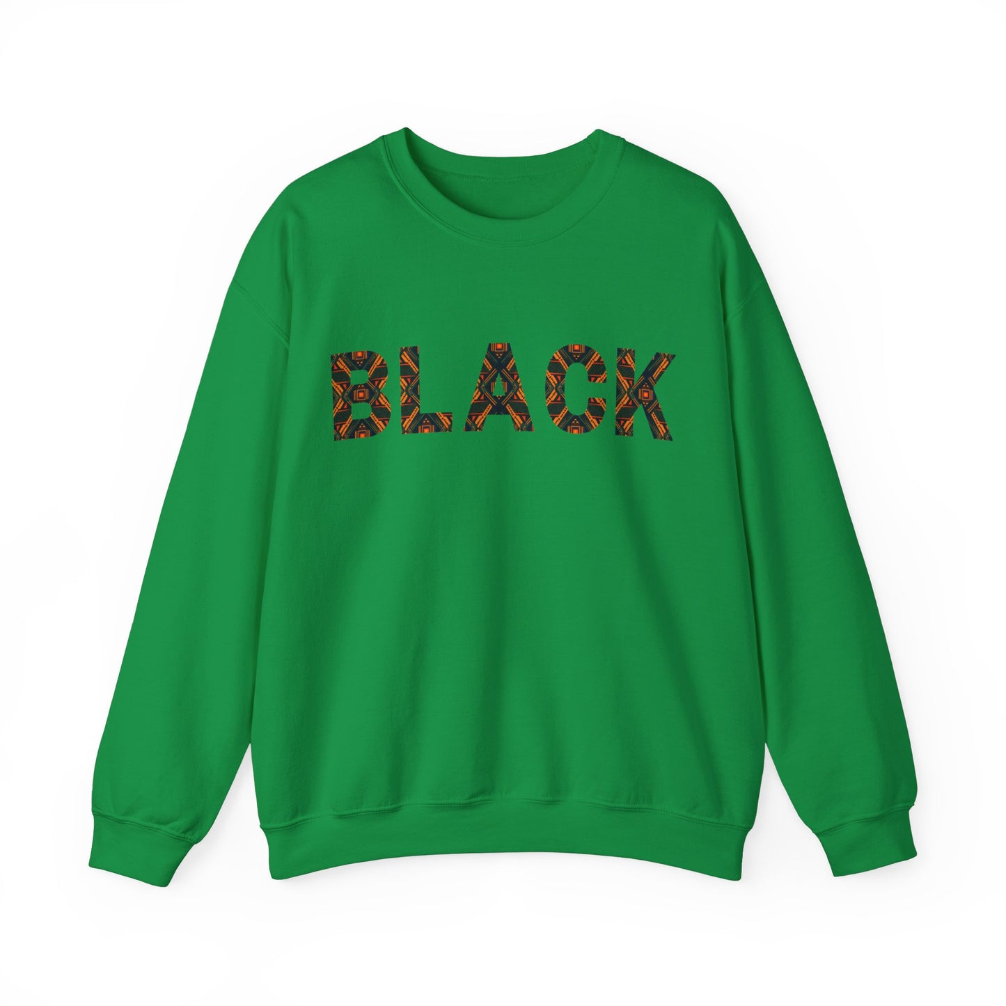 African Print 'Black' Unisex Crewneck Sweatshirt, Vibrant Expression African Print Bold Icon Sweater