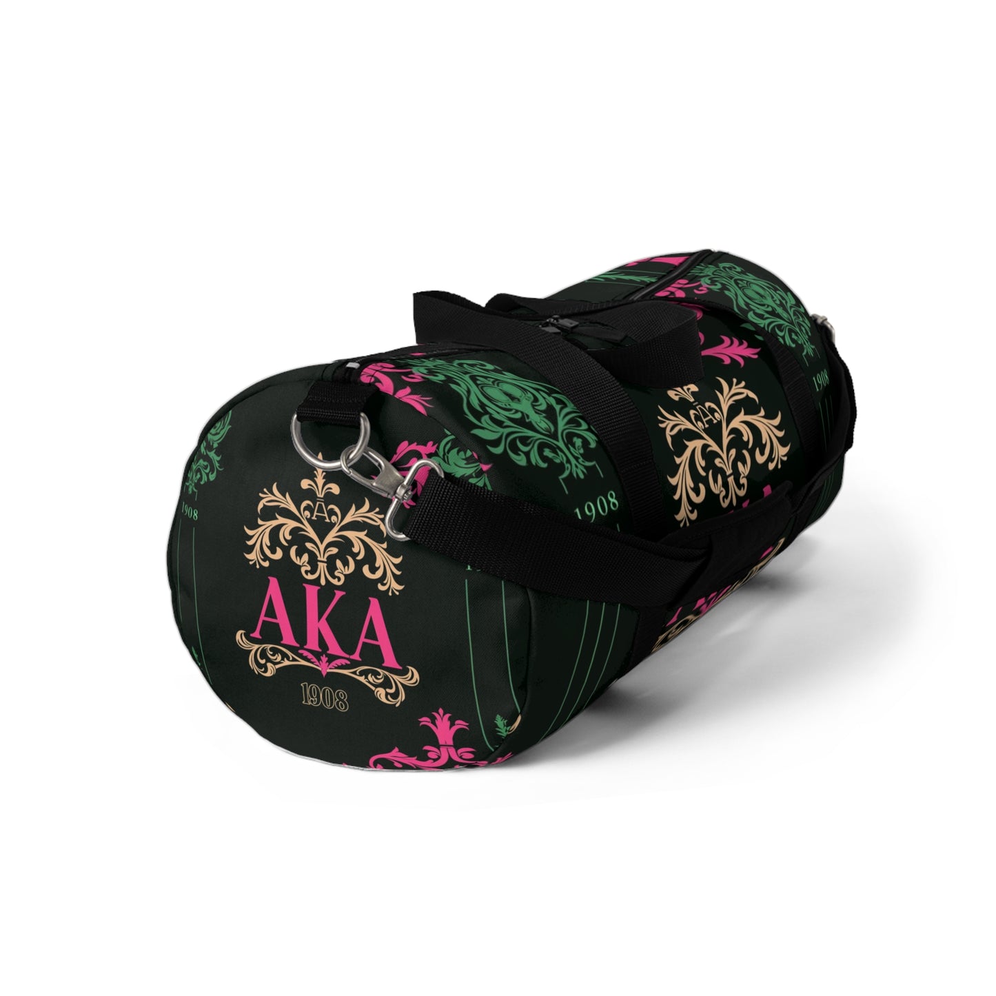 AKA Sorority Pink & Green Duffel Bag, Greek Life Small or Large, Durable and Lightweight Overnight Bag