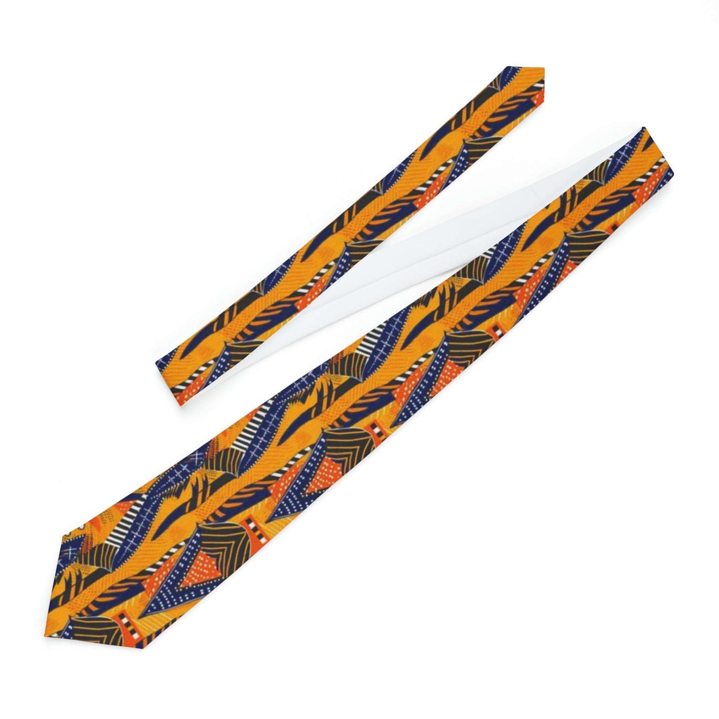 African Kente Cloth Print Men's Tie, Kente Print Mens Business Wear Fashion