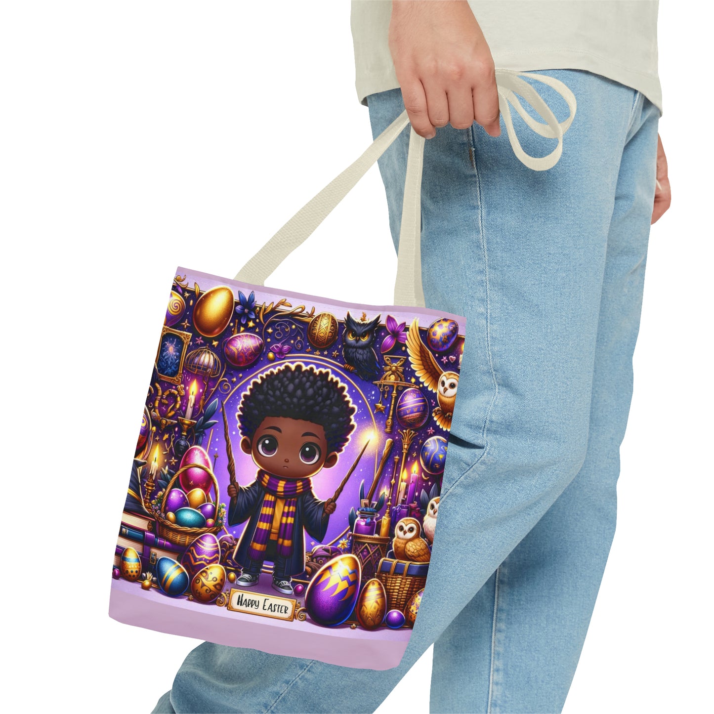 Easter Tote Bag for Wizardry Fans, AfroCentric Easter Bag, Easter Fantasy Wizardry Tote Bag,