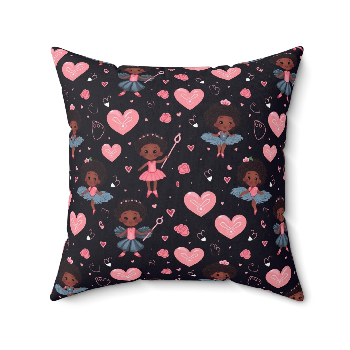 Black Girl Magic Valentines Day Decorative Pillow, Cupid Themed Festive Pillow