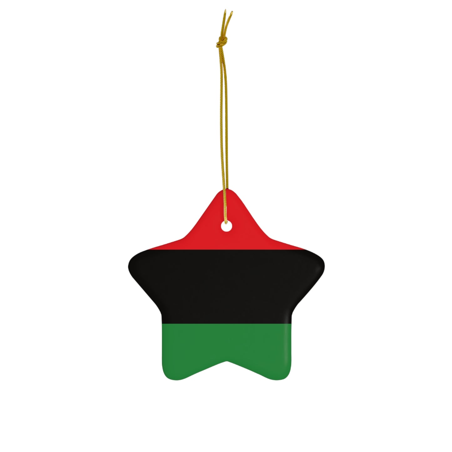 Red Black & Green Pan African Garvey Holiday Ornament - Ships Free