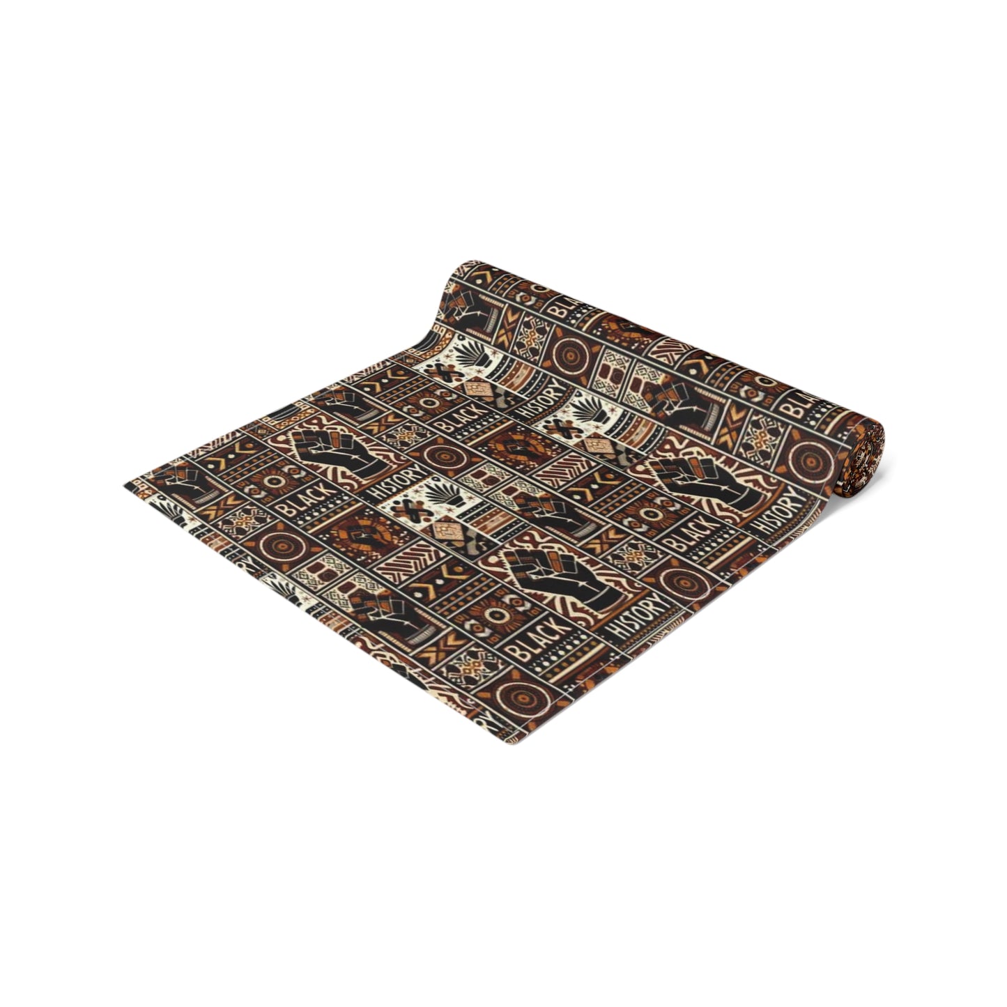 Black History Pattern Table Runner, African American Heritage Table Cloth