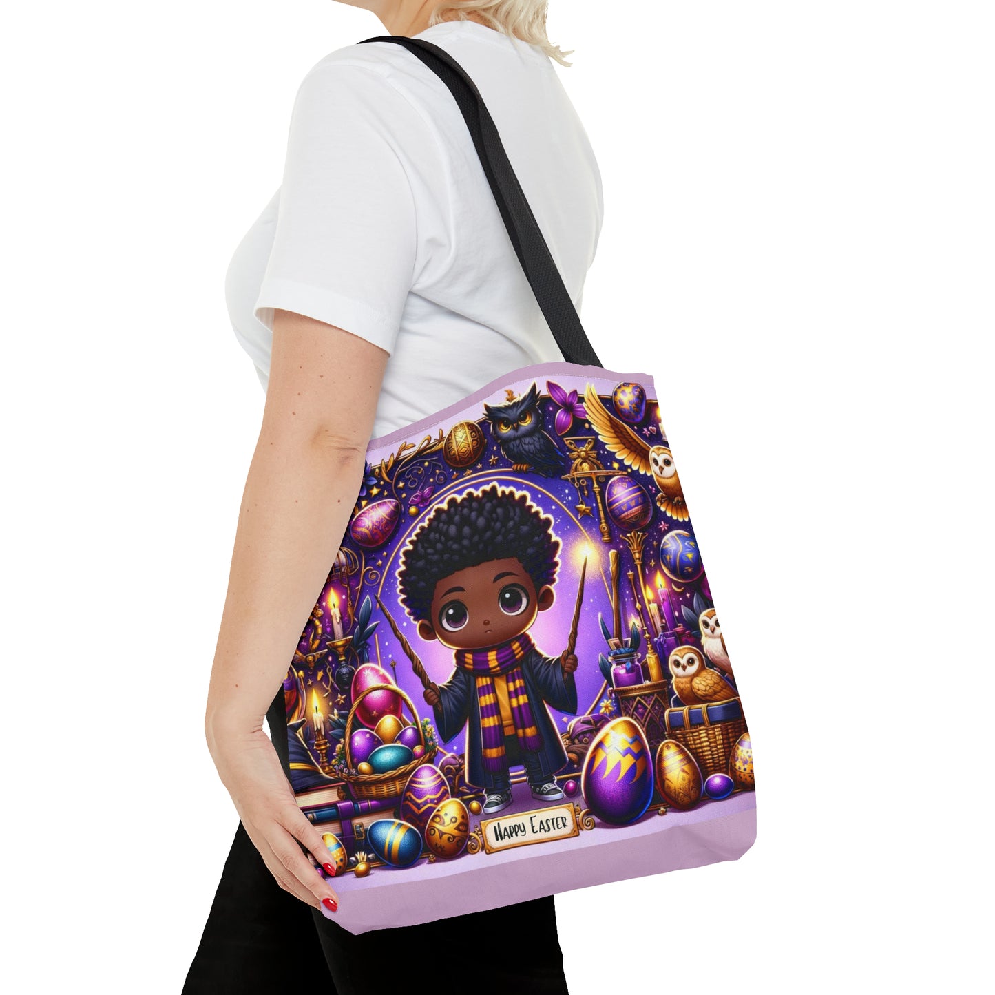 Easter Tote Bag for Wizardry Fans, AfroCentric Easter Bag, Easter Fantasy Wizardry Tote Bag,