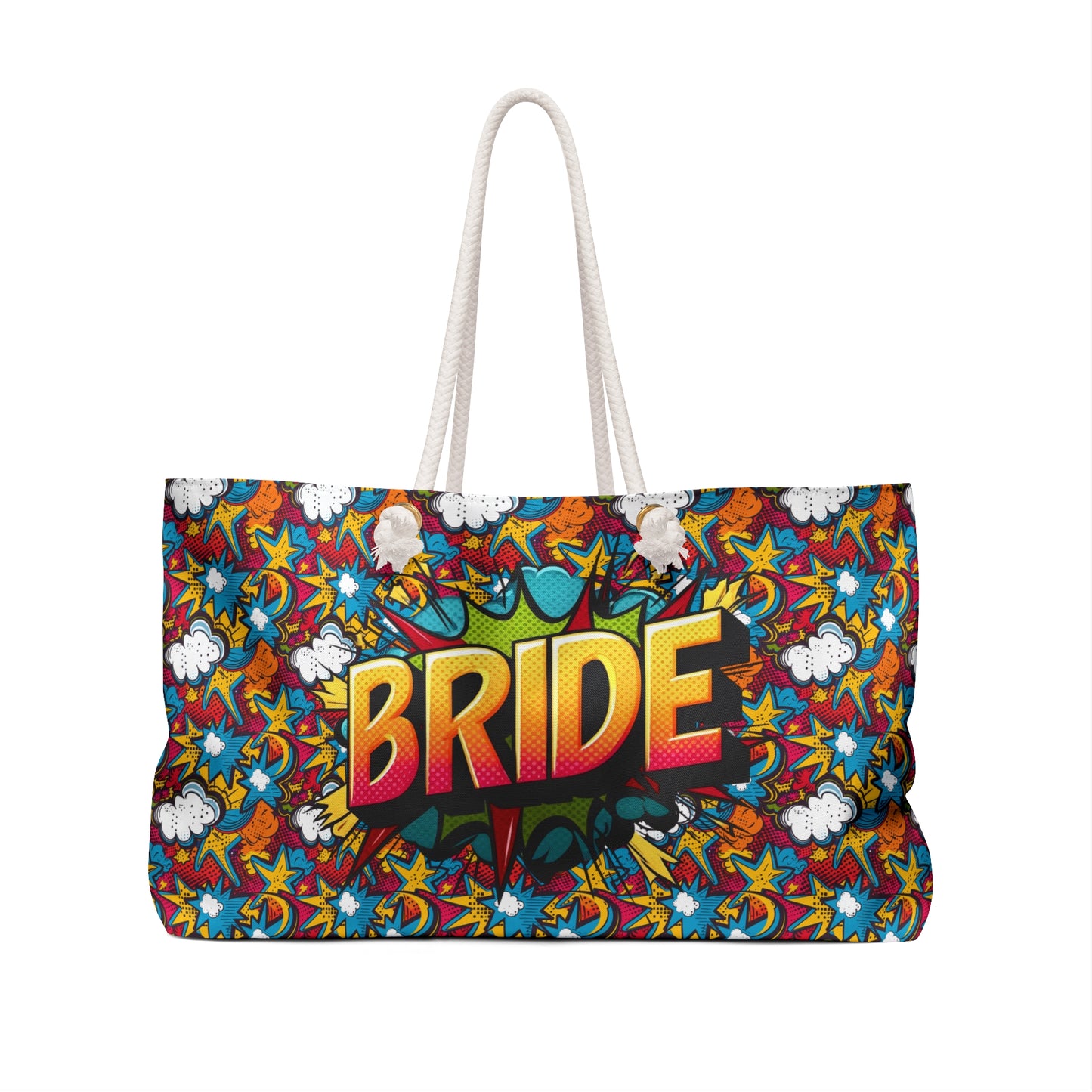 Chic Comic Book Bridal Weekender Bag, Bachelorette Party Tote Bag, Unique Bride Gift Bag