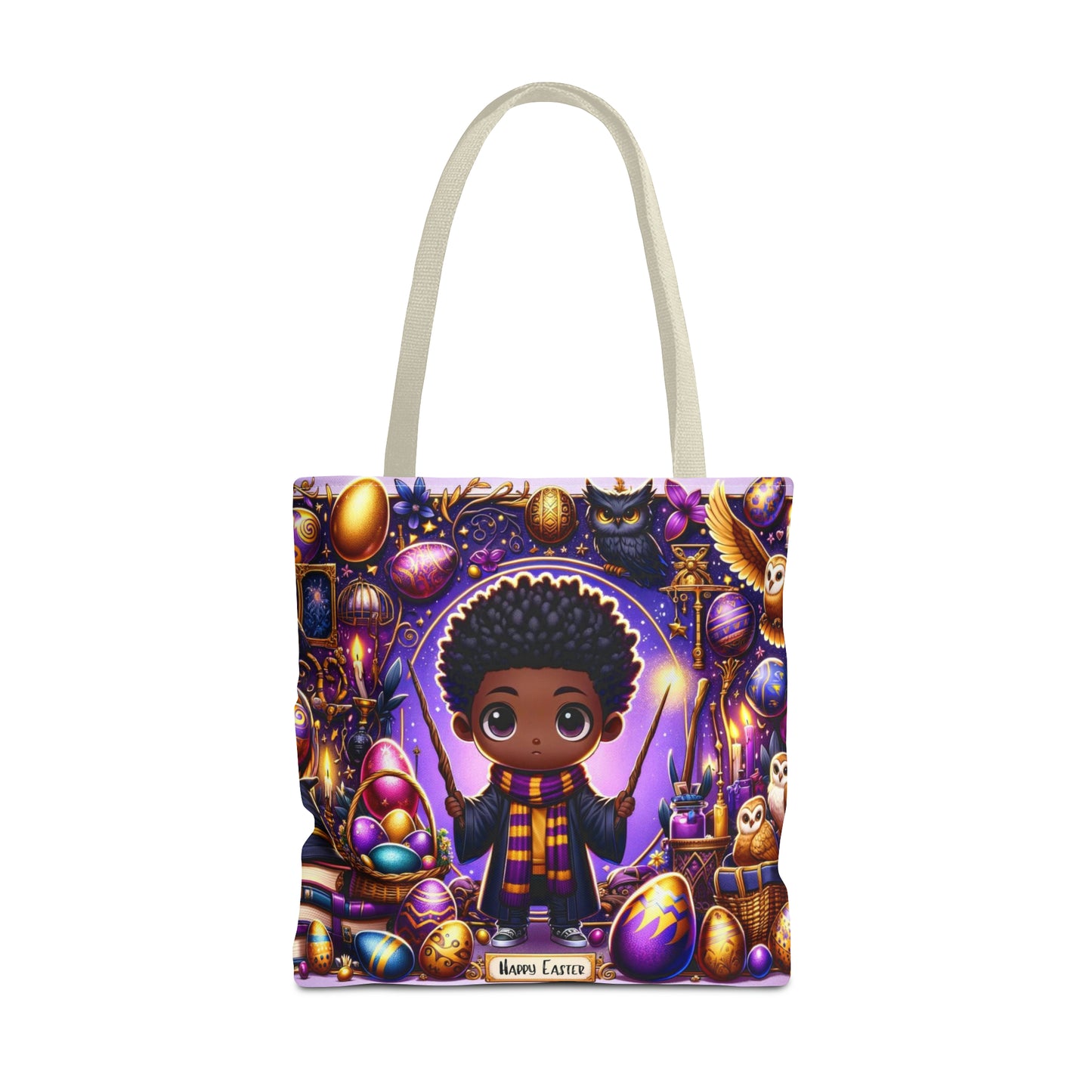 Easter Tote Bag for Wizardry Fans, AfroCentric Easter Bag, Easter Fantasy Wizardry Tote Bag,