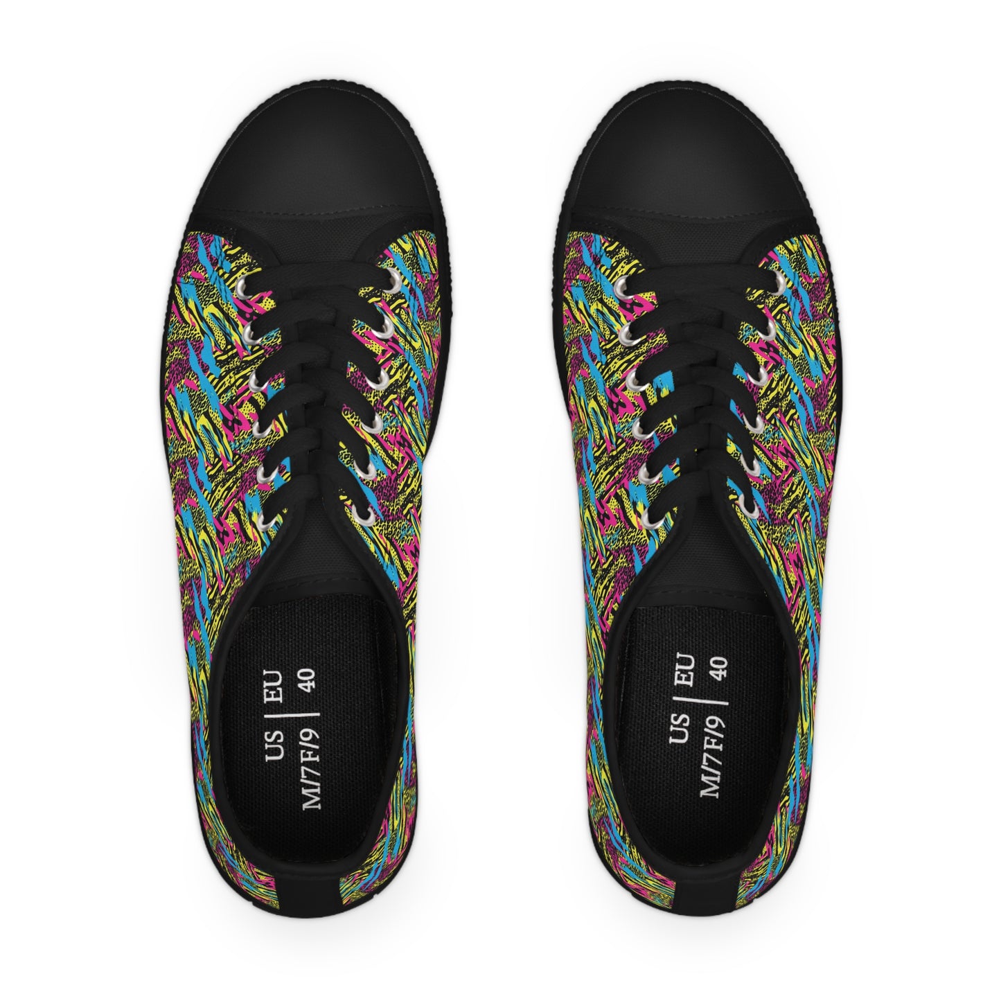 Neon Safari Fusion Animal Print Low Top Canvas Shoes, Trendy Neon Print Sneakers