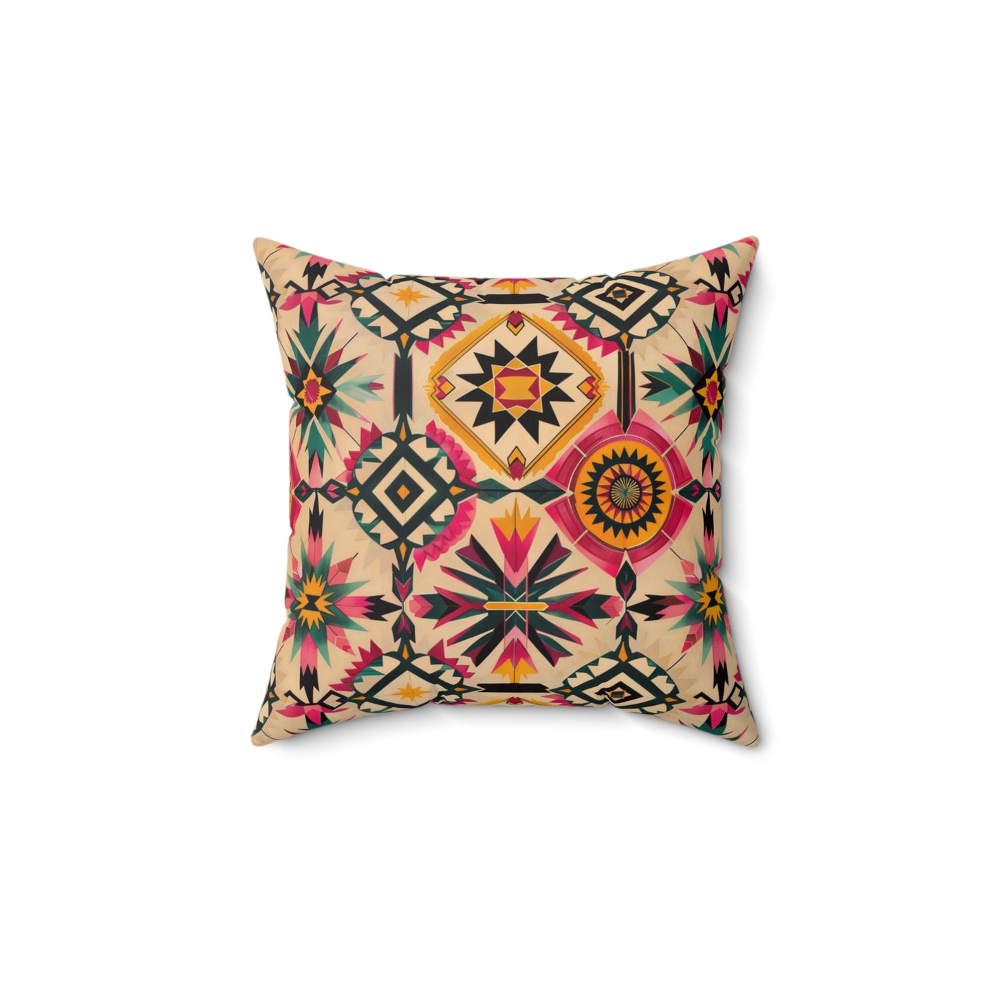 Ethnic Geometric Tribal Throw Pillow, Earth Tone Decorative Pillow