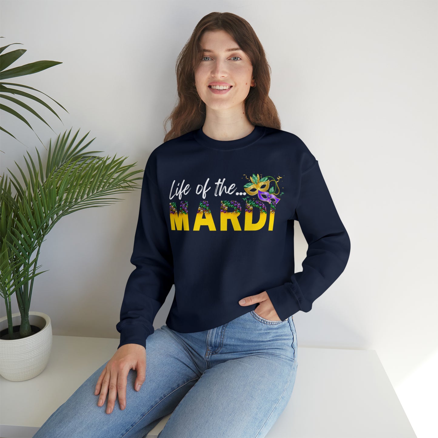 Life Of The Mardi Gras Unisex Mardi Gras Crewneck Sweatshirt