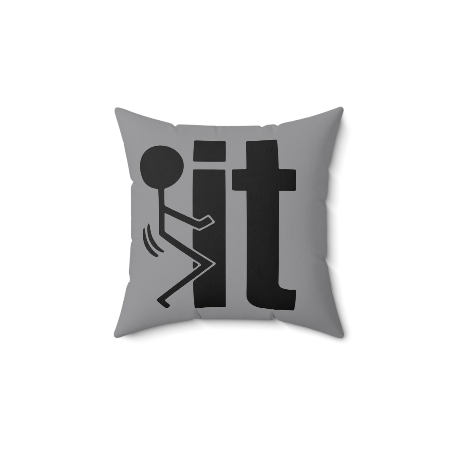 Fuck It Stick Figure Square Pillow, Sarcastic Novelty Home Decor