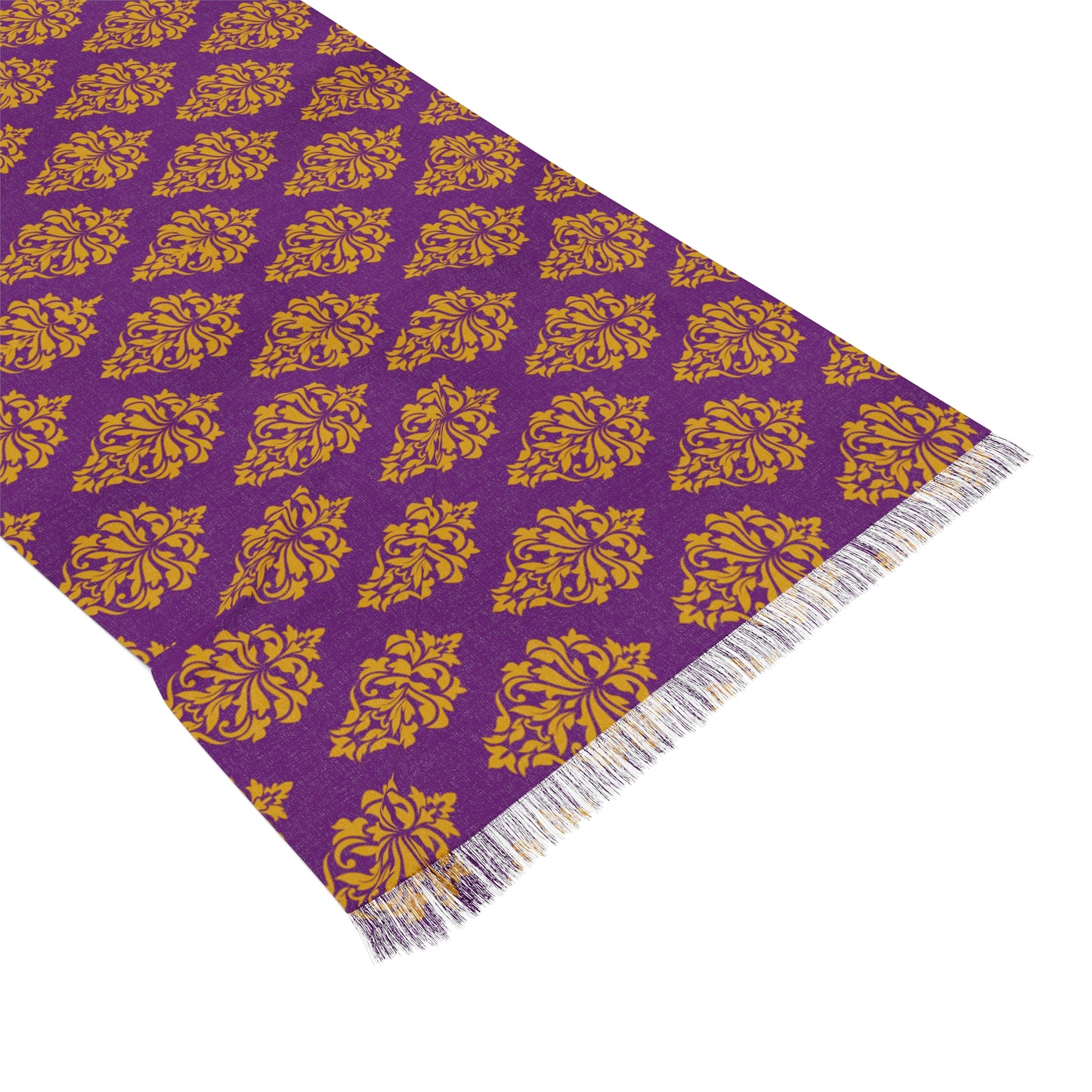 Omega Fraternity Inspired Paisley Scarf - Royal Purple & Gold, Lightweight Polyester for Elegant Style & Versatility