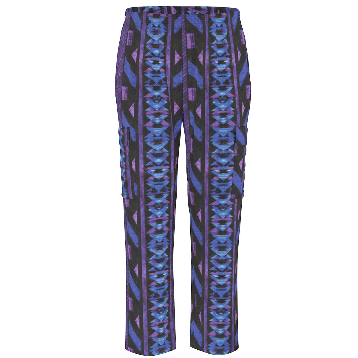 Purple & Blue African Print Unisex Scrub Set, Abstract Tribal Print Medical Uniform