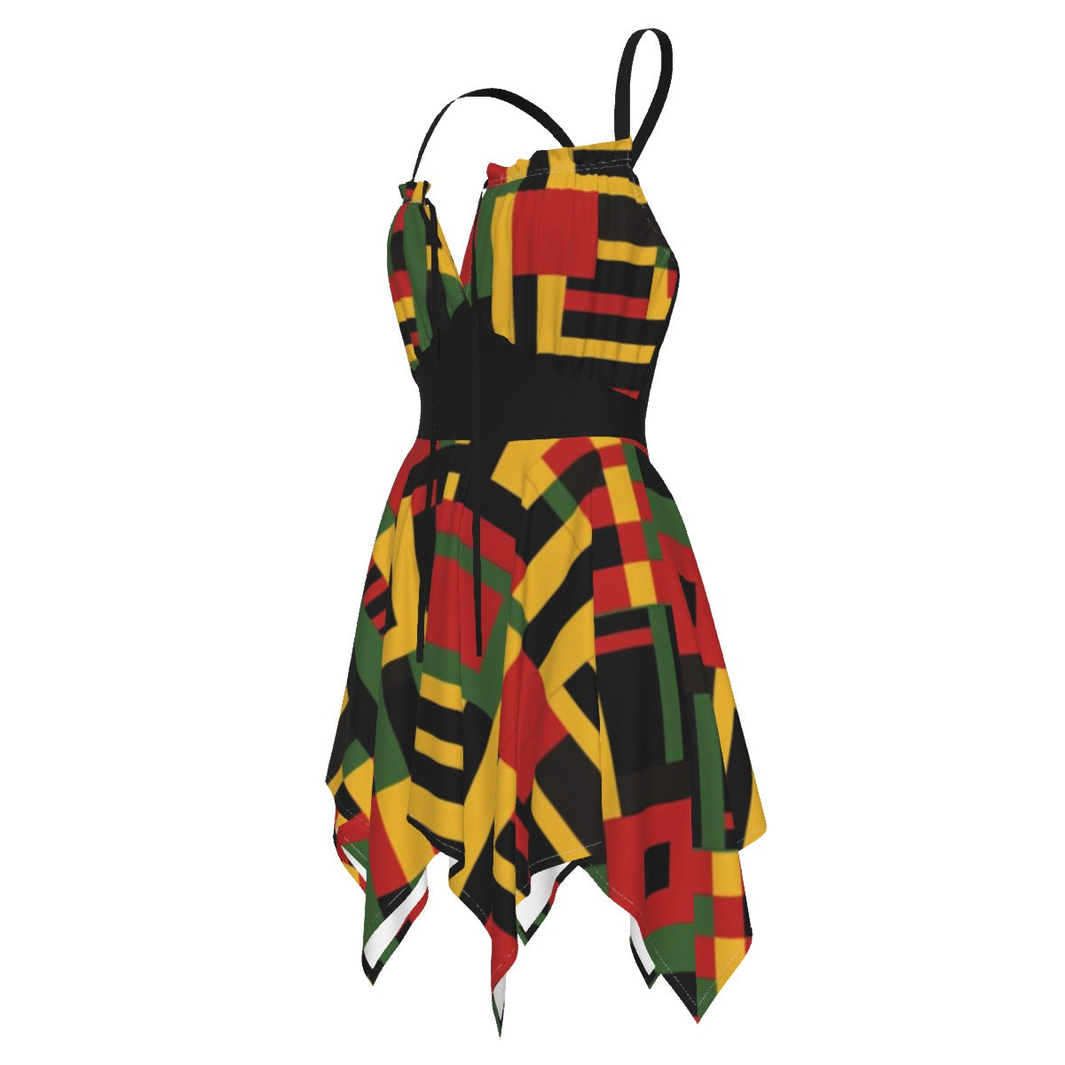 African Kente Print Summer Beach Dress | Cultural African Print Dress, Plus Size Kente Cloth Summer Dress